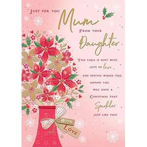 Traditionele kerstkaart ""Mum from Daughter"", 25,4 x 17,8 cm, Piccadilly Greetings