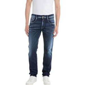 Replay M914Q Anbass Aged_Power Stretch herenjeans, Donkerblauw 007