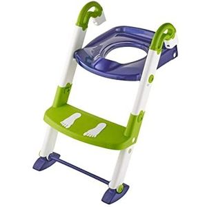 Rotho Babydesign KidsKit 600060255 toiletbril voor schoonheidsleren, 3-in-1, van 18 tot 36 maanden, ingeklapt: 41,5 x 25 x 67 cm (l x b x h), wit/groen/blauw, 600060255