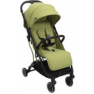 Chicco Trolley Me Kinderwagen, compacte buggy, opvouwbaar, verstelbare rugleuning, ultralicht, baby wandwagen met trolleysysteem, regenhoes en uitschuifbare kap, tot 15 kg, groen