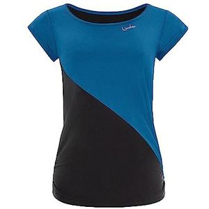 WINSHAPE Winshape Aet109ls dames T-shirt met korte mouwen, licht, zacht, functioneel T-shirt, Groen blauw, zwart