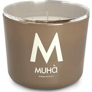 MUHA' | Geurkaars van leer, vanille en zoethout, geur voor sfeer, 500 g grootte