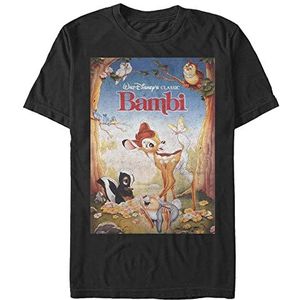 Disney Bambi-Beautiful Friendships Organic T-shirt met korte mouwen, zwart, S, SCHWARZ