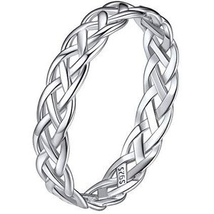 ChicSilver Zilveren ring voor dames en meisjes, met Keltische knoop, 4 mm breed, zilverkleurig