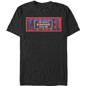 Marvel Uniseks T-shirt met korte mouwen met biologisch logo, zwart, L, SCHWARZ