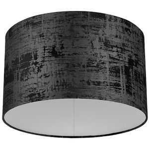 REV - Ronde lampenkap in vintage look van hoogwaardig katoen - Diameter 42 cm - Vervangende lampenkap voor hanglamp en staande lamp in zwart - E27 fitting