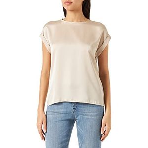 Vila Viellette S/S Satin Top/Su-Noos T-shirt, Cement, 40 Dames, Cement, 38, Cement