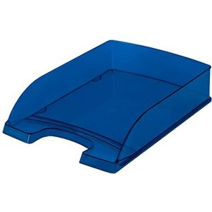Leitz - Plus - Brievenbak - Polystyreen - 100% recyclebaar - A4 - Capaciteit 600 vellen - Donkerblauw transparant