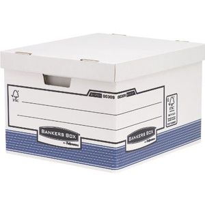 Fellowes 0030901 Grote archiefkist Banker Box System - Automatische montage - Blauw/Wit (10 stuks)