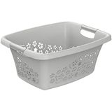 Rotho Flowers Wasmand, 25 l, met 2 handgrepen, kunststof (PP), BPA-vrij, grijs, 25 l (50,5 x 38,3 x 21,8 cm)