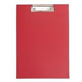 MAUL MAULpoly klembord A4, schrijfbord van karton met PP-foliecoating, hangclip, moderne klem voor het opbergen van papier, voor kantoor, keuken en werkplaats, rood