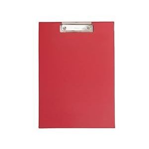 MAUL MAULpoly klembord A4, schrijfbord van karton met PP-foliecoating, hangclip, moderne klem voor het opbergen van papier, voor kantoor, keuken en werkplaats, rood