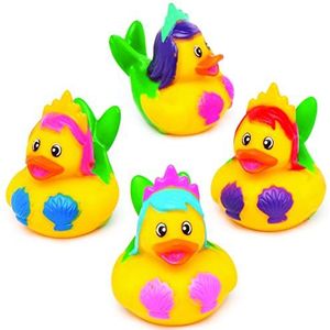 Baker Ross Set van 4 bad-eenden ""zeemeermin"" voor kinderen om te spelen in het bad of in het kinderbadje