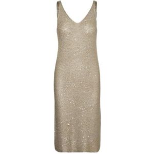VERO MODA Vmleilani New Strap V-hals Blk damesjurk (1 stuk), Silver Mink/detail: zilveren pailletten, M