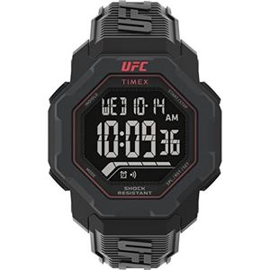 Timex UFC TW2V88100 Herenhorloge met zwarte harsband, 48 mm, zwart, zwart., TW2V88100
