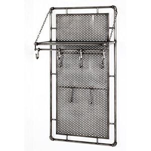 HAKU Möbel Wandkast antraciet, metaal - Afmeting: B 60 cm x H 120 cm x D 35 cm, Stijl: Industrieel