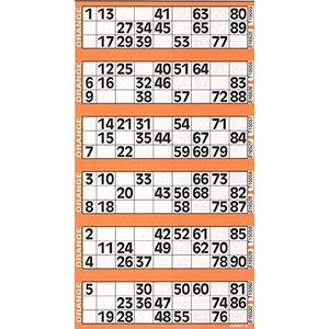 CARTALOTO - 8 notitieboeken met elk 750 Jumbo Bingo tickets - oranje, JOJBB1-07, meerkleurig