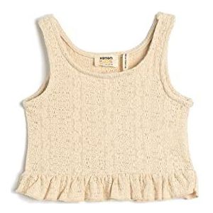 Koton Crocheted Crop Tank Top Sleeveless Ronde Kraag Ruffle Detail Tanktop Meisjes, Beige (057)
