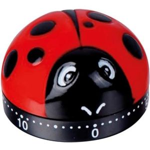 TimeTEX - Lieveheersbeestje stopwatch klok | Handige, lichte 60 minuten timer met geluidssignaal, ideaal voor snel gebruik. Geen batterijen nodig | Inhoud: 1 x lieveheersbeestje timer