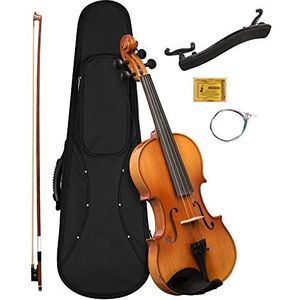 CASCHA 4/4 vioolset voor beginners, tieners en volwassenen, massieve viool met boog, hars, reservetouwen, schoudersteun en koffer, natuurlijk sparren 4/4 HH 2050