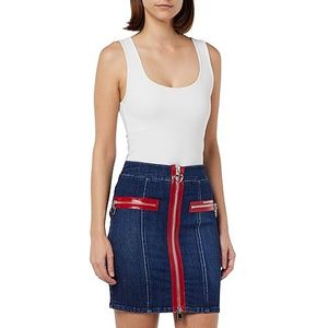 Love Moschino Mini t-shirt zippé doublé mini-jupe pour femme, bleu, 50