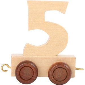 Small Foot - Natuurlijk houten trekkoord met 4 wielen, genummerd, 12,7 cm (5 inch), voor het ophangen van cijfers, voor leeftijd, telefoonnummer en vele andere choses, 10557