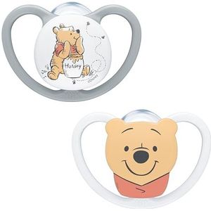 Nuk - Fopspeen in set van 2 - 6-18 maanden - fopspeen met extra ventilatie - BPA-vrij silicone - Disney Winnie Pooh