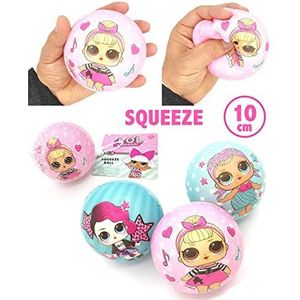 Lol Surprise Squeeze Ball voor volwassenen, zacht, 10 cm, verschillende kleuren, Eén maat