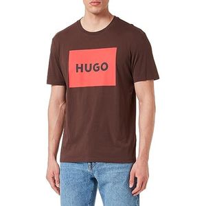 HUGO T-shirt heren, Donkerbruin 201.
