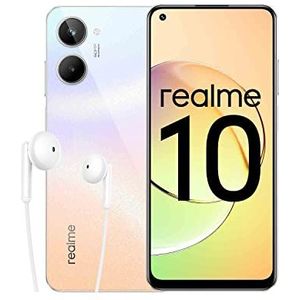 realme 10-8 + 128 GB smartphone, 90 Hz Super AMOLED-display, 50 MP AI-kleurencamera, Helio G99-processor, krachtige 5000 mAh batterij, 33 W SuperVOOC oplader, hoofdtelefoon inbegrepen, Clash White