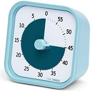 Time Timer Home MOD, 60 minuten visuele timer voor kinderen, voor schoolbenodigdheden thuis, studeergereedschap, timer voor kantoor, bureau en vergaderingen met stille werking, blauw