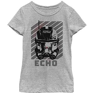 Star Wars T-shirt met korte mouwen voor meisjes, klassieke snit, grijs gemêleerd, S, grijs.