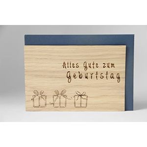 Holzgrusskarten Originele gefeliciteerd met een verjaardag - 100% handgemaakt in Oostenrijk, cadeaukaart gemaakt van eikenhout, verjaardagskaart, wenskaart, ansichtkaart