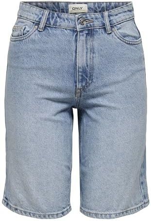 ONLY Onlsonny Hw Wide Dnm Nas843 Noos Shorts voor dames, Lichtblauwe denim.