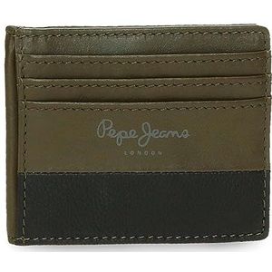 Pepe Jeans Topper Portefeuilles et Portefeuilles en Cuir de Vachette Noir/Marron Différentes Tailles, kaki, Einheitsgröße, Porte-cartes