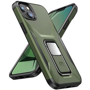 MYBAT Pro Stealth Series Telefoonhoesje voor iPhone 14 Plus met magnetische autohouder, 6,7 inch, robuuste militaire valbescherming, kaki groen