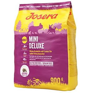 JOSERA MiniDeluxe Graan Free (5 x 900 g) | Droogvoer voor kleine rassen | Graanvrij |Met lam en zoete aardappel | Super Premium voer voor volwassen honden | 5 stuks