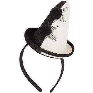 Bristol Novelty BH654 Pierrot hoed op hoofdband, dames, wit, Eén maat