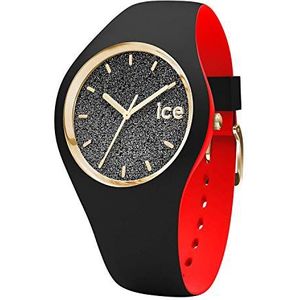 Ice-Watch - ICE Loulou Black Glitter - Zwart dameshorloge met siliconen band - 007227 (Small), zwart., Maat S: 34 mm
