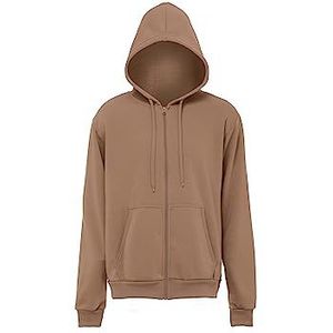 Mo Athlsr Heren gebreide hoodie met ritssluiting polyester camel maat S Hooded Sweatshirt, S, camel, S, Kameel.