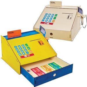 Baker Ross FN087 Kassaset van hout, 1 stuks, speelartikel voor kinderen, boodschappen voor kinderen