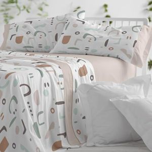 Burrito Blanco Beddengoed voor bed van 150 tot 160 cm (+ maten beschikbaar) | Design 537 | Zandkleur (150-160 x 190/200 cm)