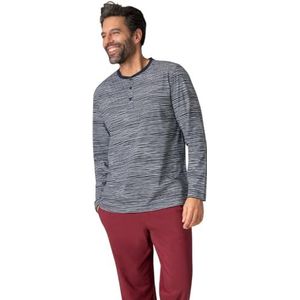 Eminence Lange pyjama, marineblauw en wit/bordeauxrood, S, Navy Top en Wit/Bordeaux Kousen