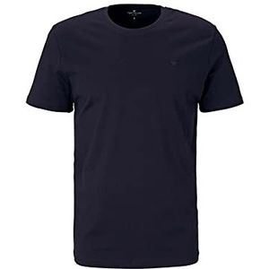 TOM TAILOR Basic T-shirt voor heren, 27209 - Beige Melange Navy Stripe