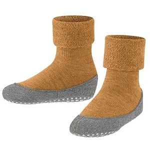 FALKE Uniseks kinderen Cosyshoe pantoffels sokken antislip noppen op de zool betere grip dikke warme ademende klimaatregeling geurremmende wol 1 paar, Oranje (Mustard 1350)