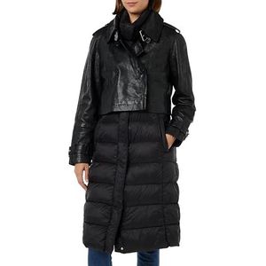 Freaky Nation Center Stage-fn Leren jas + gewatteerd vest voor dames, zwart/zwart