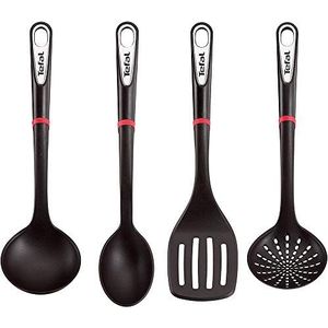 Tefal Ingenio Kitchen Tools K206S4 Set van vier Ingenio keukenhulpen, Schuimspaan, lepel, spatel en soeplepel