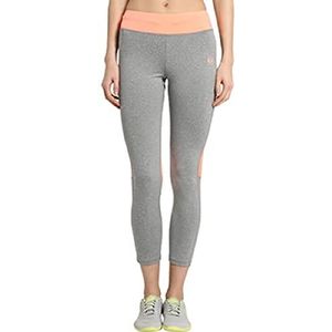 Ultrasport Fitness/sportbroek, lange panty voor dames, grijs gemêleerd/koraalrood
