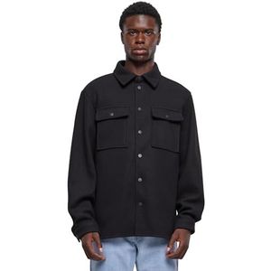 Urban Classics Plain Overshirt Herenjas, zwart.