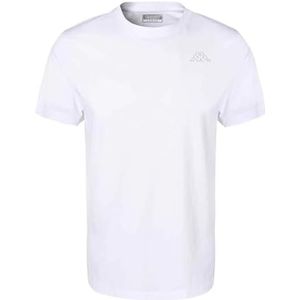 Kappa Cafers Slim Tee T-shirt voor heren, Wit/Grijs